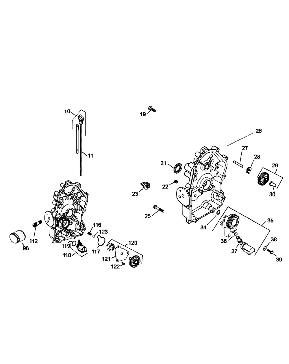 Kohler Ch640-3053 Lubrication Diagram and Parts List for 46G 4X4-1H013H-1H294H-37BCD010 Cub Cadet Lawn Tractor Accessories